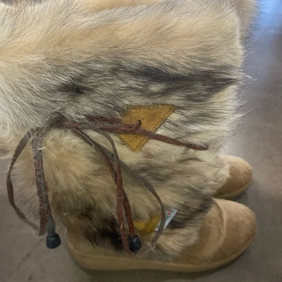 Y2K Fur Boots Pajar Canada Kim Red Fox Pony Hair Fur Winter Boots Size 37 - Picture 4 of 8